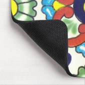 メキシコ人のタラベラのタイル(赤く、緑、黄色、青) マウスパッド (コーナー)