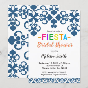 メキシコ人のタラベラのブライダルシャワーの招待状 招待状