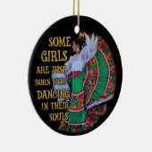 メキシコ人の女の子の中には生まれ、踊りだ セラミックオーナメント (右)