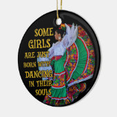 メキシコ人の女の子の中には生まれ、踊りだ セラミックオーナメント (左)
