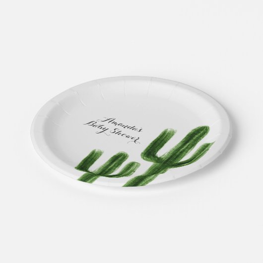 メキシコ人のBohoのサボテンの紙のパーティーのプレート ペーパープレート (アングル)