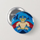 メキシコ人のLuchadorのレスリング選手ボタン 缶バッジ (正面&裏面)