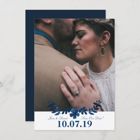 メキシコ人のOtomiの保存日付カード-海軍 セーブザデート (正面/裏面)