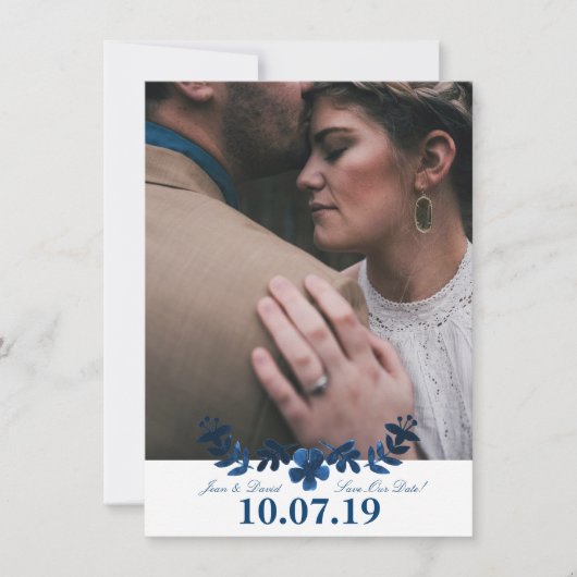 メキシコ人のOtomiの保存日付カード-海軍 セーブザデート (正面)