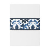 メキシコ人のOtomiの結婚式招待状バンド-海軍 招待状ベリーバンド (裏面例)