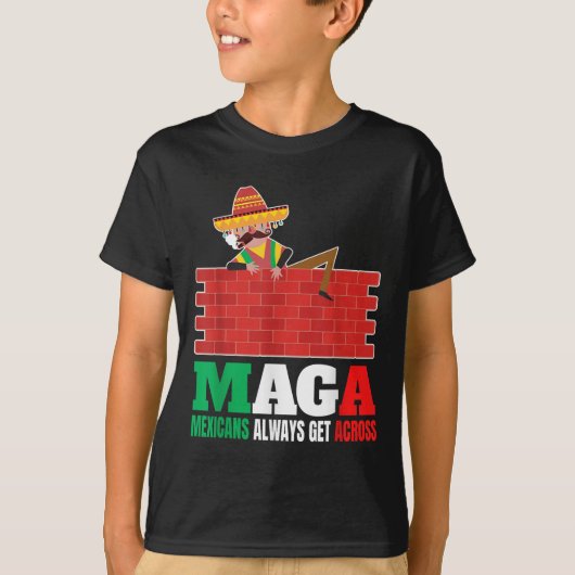 メキシコ人は常にアンチメンズおもしろいメキシコPを渡る Tシャツ (正面)