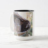 メキシコ人は離れ扱われたフクロウのマグに斑点を付けました ツートーンマグカップ (正面左)