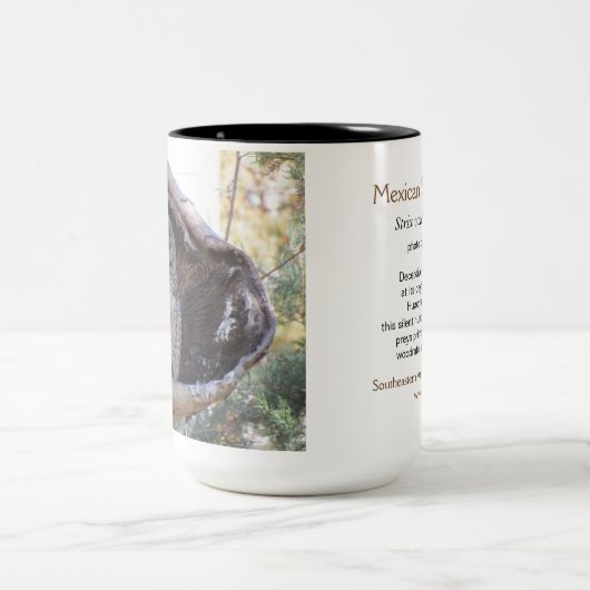 メキシコ人は離れ扱われたフクロウのマグに斑点を付けました ツートーンマグカップ (中央)