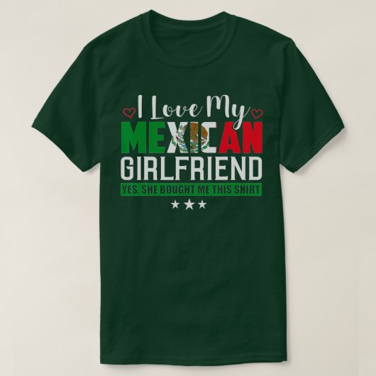 メキシコ人ガールフレンドの皮肉メキシコが大好き Tシャツ (デザイン正面)