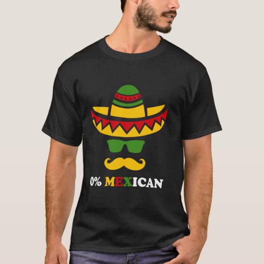 メキシコ人ゼロ% シンコデマヨ パーティー おもしろ Tシャツ (正面)