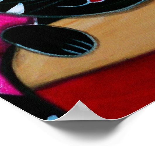 メキシコ人女性と猫ポスター ポスター (角)