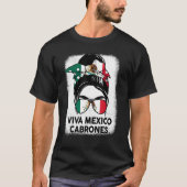 メキシコ人女性ガールVivaメキシコカブロヌメキシコF Tシャツ (正面)