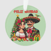 メキシコ人男性クリスマスツリーFeliz Navidad art オーナメント (正面)