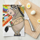 メキシコ人男性ロバ蝶キッチンハンドタオル キッチンタオル (四つ折り)