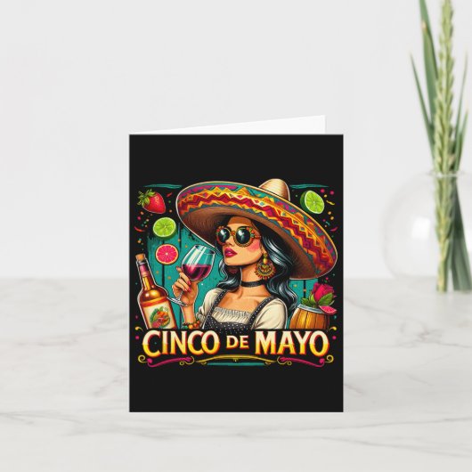メキシコ人移民シンコ・デ・マヨの女性面白いシンコ・デ・マヨ カード (正面)