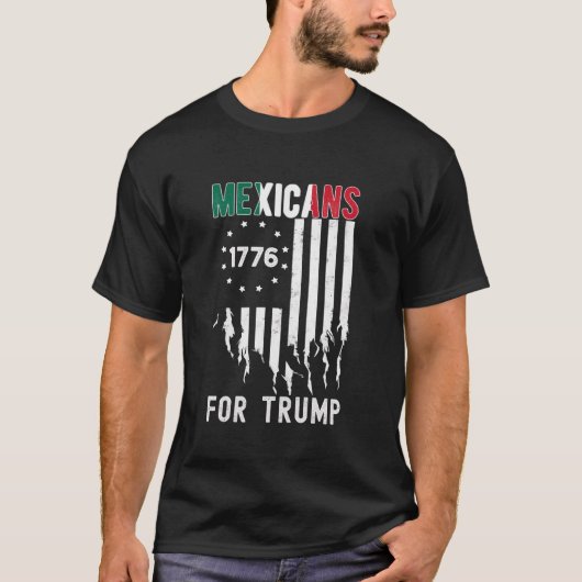 メキシコ人2024年トランプ米国友好国旗 Tシャツ (正面)