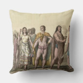 メキシコ人(色の版木、銅版、版画)のコスチューム クッション (裏面)