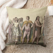 メキシコ人(色の版木、銅版、版画)のコスチューム クッション (ブランケット)