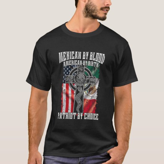 メキシコ人by Blood American By Choi誕生・パトリオ Tシャツ (正面)