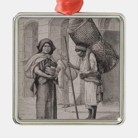 メキシコ人Tortilleraおよびわらのマットの販売人 メタルオーナメント (正面)