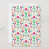 メキシコ伝統の花のフィエスタ ピンクのクィンセañera 招待状 (裏面)