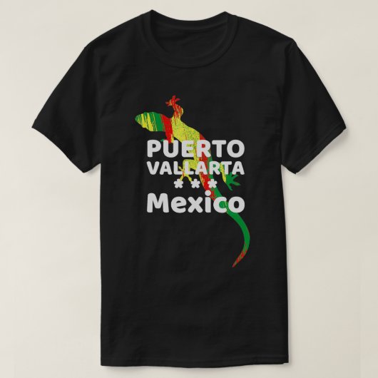 メキシコ伝統リザードイグアナプエルトバラルタ Tシャツ (デザイン正面)