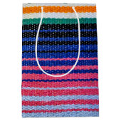 メキシコ伝統的ンフィエスタストライプ ミディアムペーパーバッグ (正面)