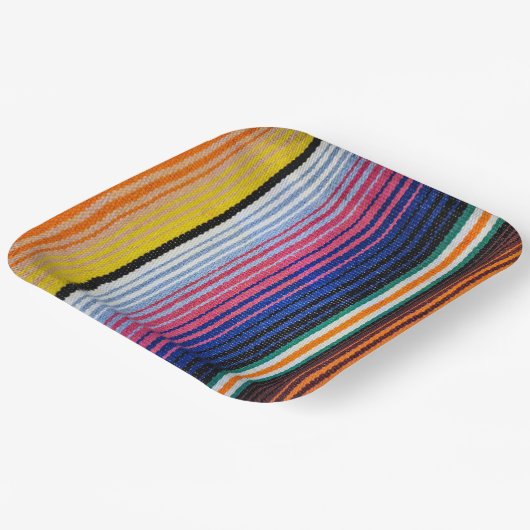 メキシコ伝統的ンフィエスタデザイン ペーパープレート (傾斜あり)