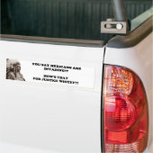 メキシコ侵入か白い正義 バンパーステッカー (トラック上)