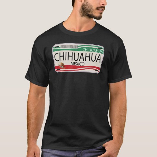 メキシコ免許プレートチワフアメキシコ国旗のエンブル Tシャツ (正面)