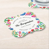 メキシコ刺しゅうカラフルバーコースター ペーパーコースター (アングル)