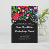 メキシコ刺しゅうカラフル結婚式招待状 (スタンド正面)