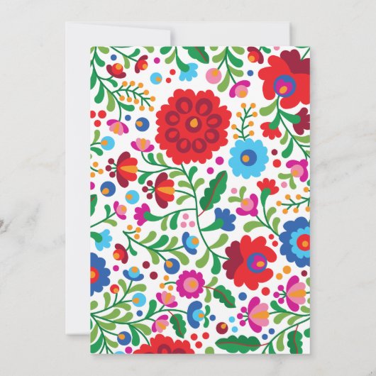 メキシコ刺しゅうカラフル結婚式招待状 (裏面)