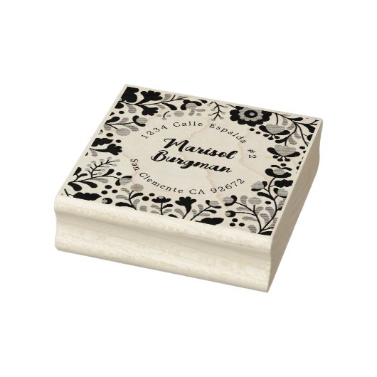 メキシコ刺しゅうフローラ住所 ラバースタンプ (スタンプ)