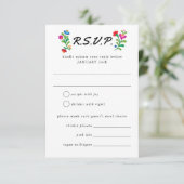 メキシコ刺カラフルしゅう結婚の 出欠カード (スタンド正面)