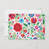 メキシコ刺カラフルしゅう結婚の 出欠カード (裏面)