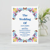 メキシコ刺カラフルしゅう結婚の 招待状 (スタンド正面)