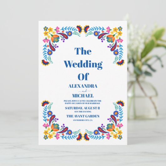 メキシコ刺カラフルしゅう結婚の 招待状 (スタンド正面)