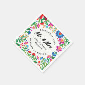 メキシコ刺カラフルしゅう行先結婚式 スタンダードカクテルナプキン (角)