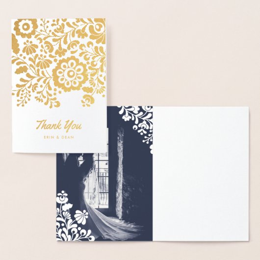 メキシコ刺パーソナライズされた繍インサイドフォトカード 箔カード (ディスプレー)