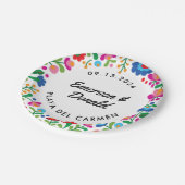 メキシコ刺パーソナライズされた繍 ペーパープレート (アングル)