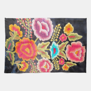 メキシコ刺繍のデザイン キッチンタオル