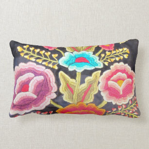メキシコ刺繍のデザイン ランバークッション