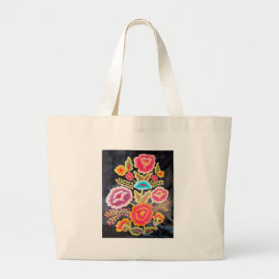 メキシコ刺繍のデザイン ラージトートバッグ