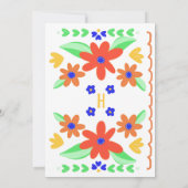 メキシコ刺繍ガールズマジカル誕生日 招待状 (裏面)