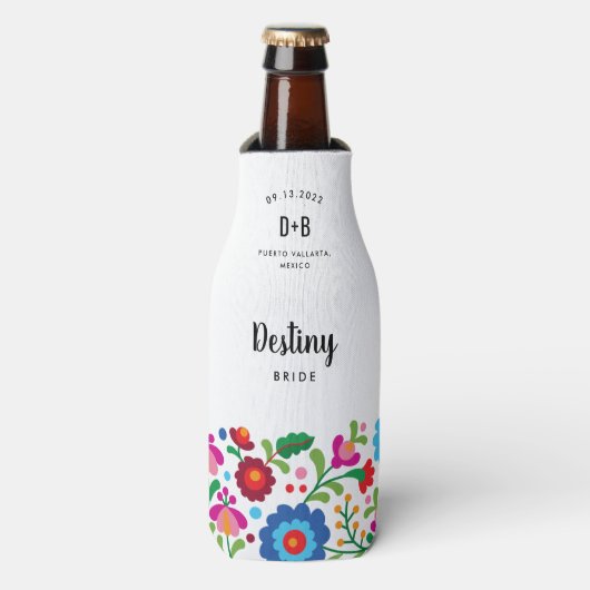 メキシコ刺繍結婚式パーティーボトルクール ボトルクーラー (ボトル正面)