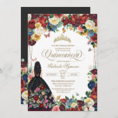 メキシコ刺繍蝶花柄のキンセアニエラ 招待状 (正面/裏面)