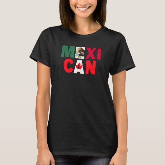 メキシコ半国カナダのメキシコをテーマにしたメキシコ国旗 Tシャツ (正面)