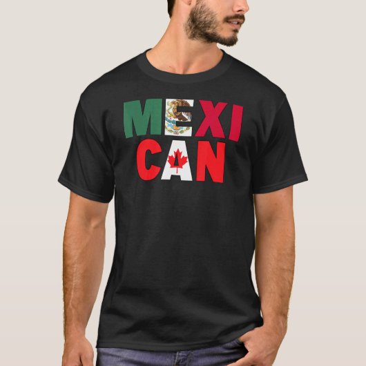 メキシコ半国カナダのメキシコをテーマにしたメキシコ国旗 Tシャツ (正面)
