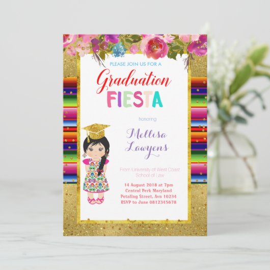 メキシコ卒業パーティーのフェスタの招待状 招待状 (スタンド正面)